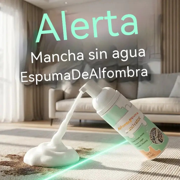 Quitamanchas de espuma para alfombras sin agua con toalla