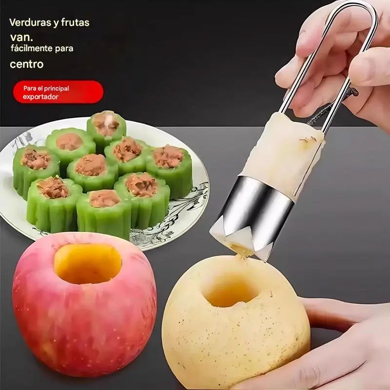 ✨2 piezas🍎Descorazonador multifuncional de frutas y verduras, material de grado alimenticio para descorazonador de calabaza amarga y manzana, electrodoméstico de cocina.