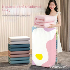 🧳【5-dílná sada】💨 Velká, stlačitelná vakuová úložná kapsa: nevyžaduje pumpičku, je nepropustná a ideální pro úsporu místa v kufru a doma ✈️