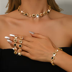 💖🔥【Pulsera + Pendientes + Collar】✨Conjunto de joyas de estilo bohemio, creativo y único, de estilo minimalista.