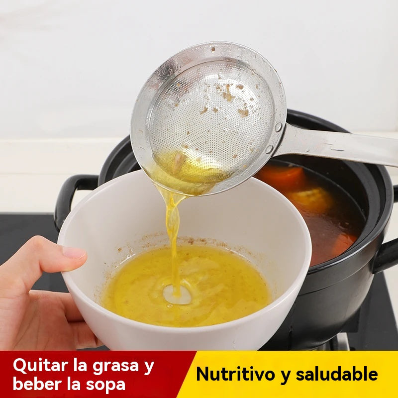 🍲 【3 piezas  26€】 Cuchara de filtro de aceite de acero inoxidable 304