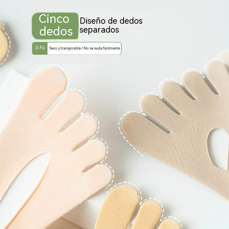 【Compra 5 pares y llévate 5 gratis】🔥¡Producto estrella!🥳 Calcetines unisex invisibles con dedos que se adaptan a la forma del pie.