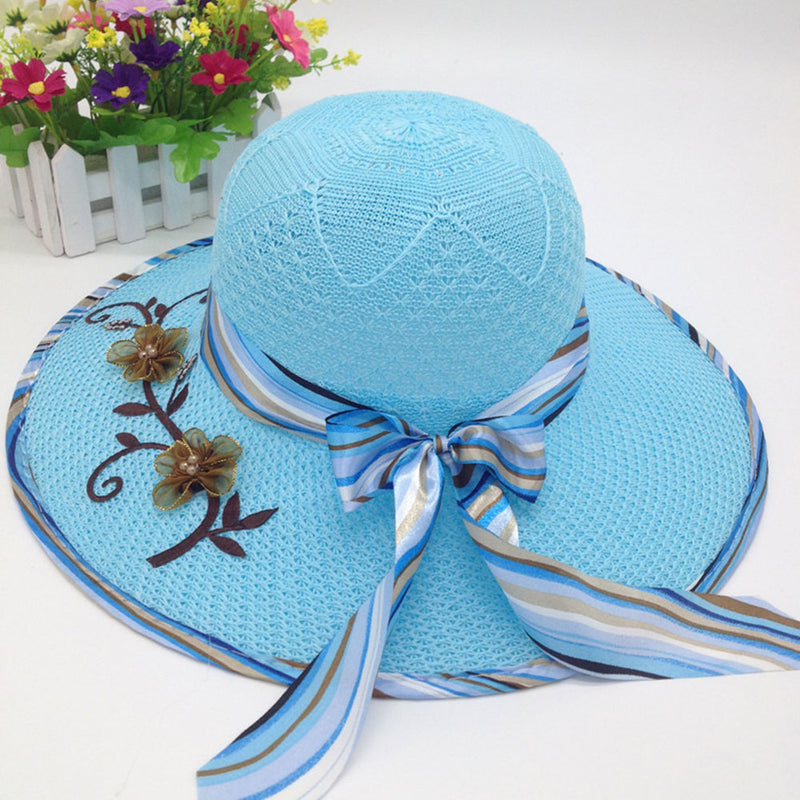 🔥¡Disfruta de un 50% de descuento!🌞👒 Sombrero plegable de ala ancha para mujer con protección solar.