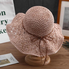🎀🎀 50% DE DESCUENTO 👒 | Sombrero de paja con lazo retro – Plegable y transpirable para el verano
