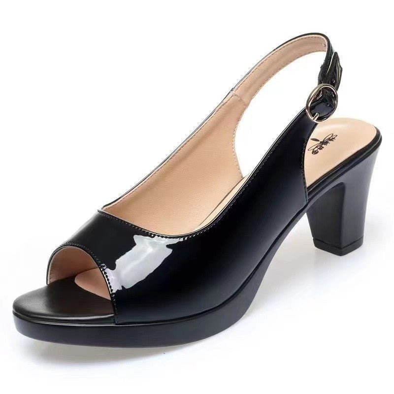 💞Sandalias de tacón alto informales y elegantes con forma de boca de pez.