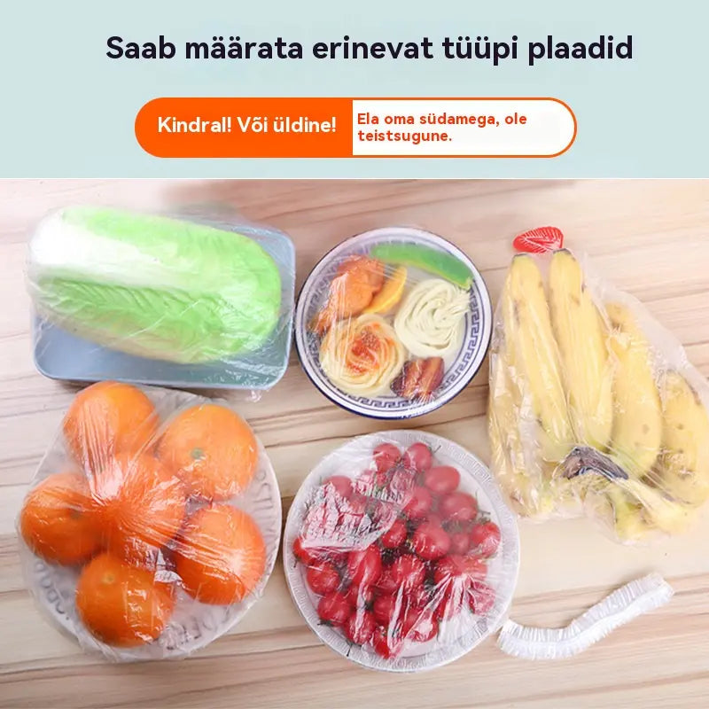 🔥【2 kotti, 200 tk】Toidukvaliteediga ühekordne värskusekaitse kaas
