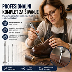 🧵【Kupite 1, dobijte 1 gratis: 2 seta】👞 Set 5 u 1 s izmjenjivim iglama za šivanje - Profesionalni komplet za popravak obuće i obradu kože 🛠️✨