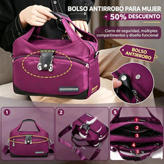👜 Bolso casual de tela Oxford – 💧ligero, impermeable y con gran capacidad 📦 3 formas de llevarlo: ✋mano, 🦾hombro o 🎒bandolera. 🌟