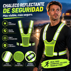 【🔥2 piezas】Chaleco reflectante de alta visibilidad, ajustable, con bolsillos, equipamiento seguro para correr.