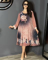 【S-5XL】 🌷 Vestido de verano con tul estampado de rosas