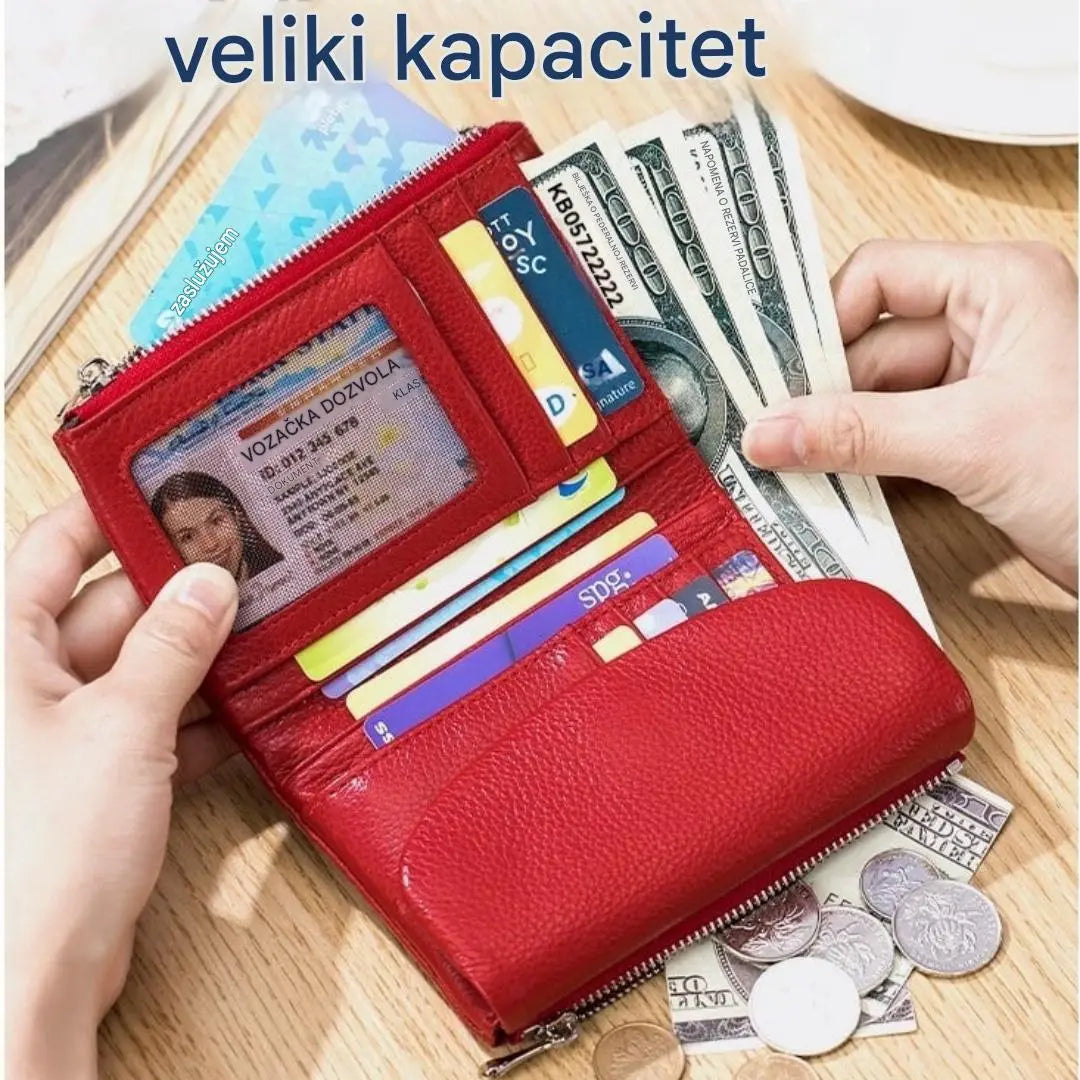 Pebble unisex novčanik od prave kože s RFID zaštitom