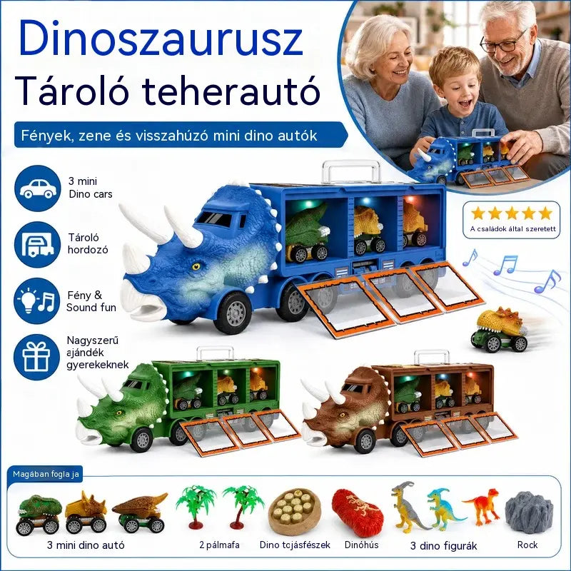 🦖🚛 A dinoszaurusz teherautó, ami tárol, indít és szórakoztat! 🎵✨