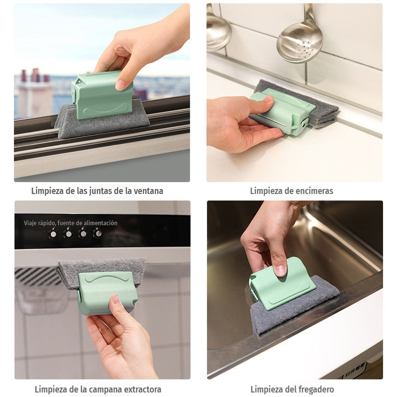 【3 piezas 25€】🧽 Cepillo limpiador de ranuras para ventanas, práctico, eficaz y reutilizable