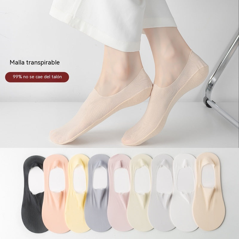 🧦【10 pares 23€】 Calcetines de silicona antideslizantes, invisibles, superfinos y poco profundos para mujer