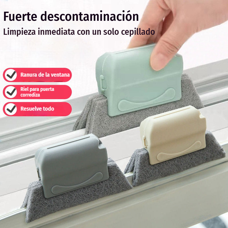 【3 piezas 25€】🧽 Cepillo limpiador de ranuras para ventanas, práctico, eficaz y reutilizable