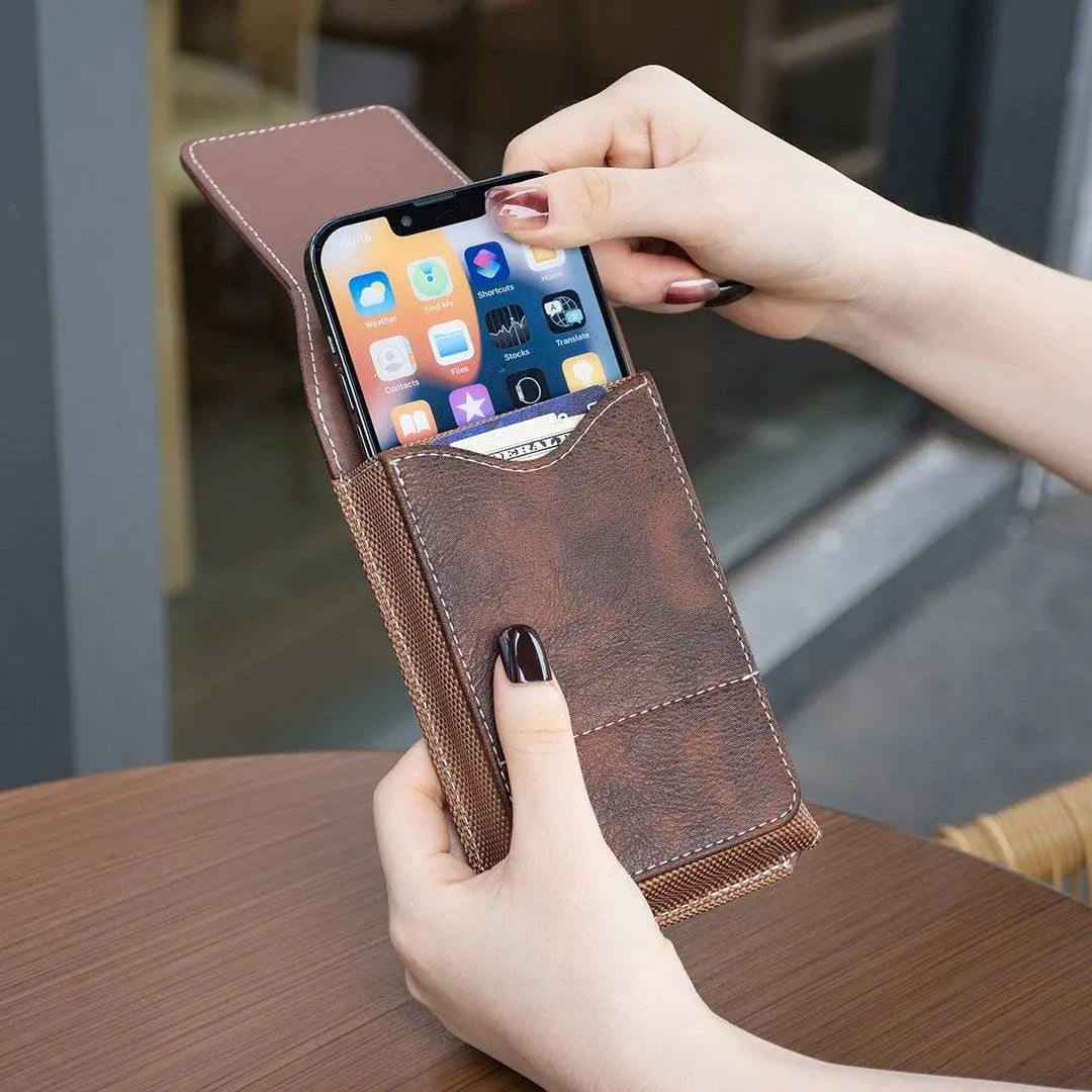 🔥 Funda para Móvil con Clip para Cinturón – Cierre Magnético, Resistente y con Ranura para Tarjetas