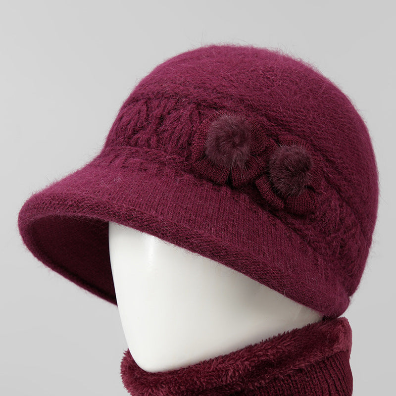 🧶Sombrero + bufanda🧶 Compañero cálido en invierno: gorro de lana de punto cálido