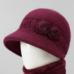🧶Sombrero + bufanda🧶 Compañero cálido en invierno: gorro de lana de punto cálido