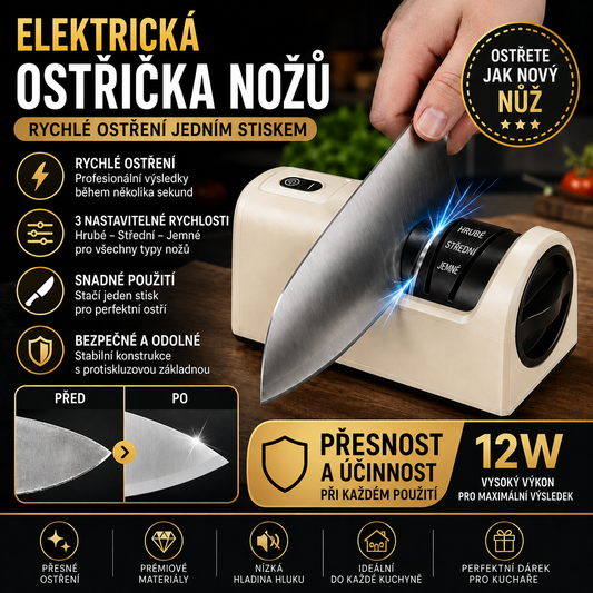 ⏳ Časově omezená sleva 40 %! 🔪 Multifunkční akumulátorový elektrický brousek na nože, dobíjecí ✨
