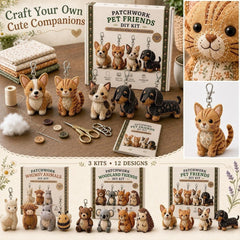 ✨50% de descuento🎨✂️ Set de arte DIY de tela – crea tus propios animales de tela, manualidades creativas hechas a man