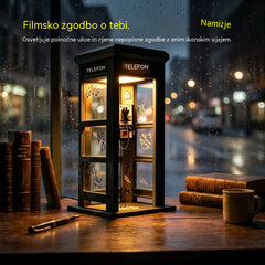 ✨⏰ OMEJENA IZDAJA Starinska svetilka v slogu telefonske govorilnice: nostalgična oblika s toplo ambientalno svetlobo 💡📞