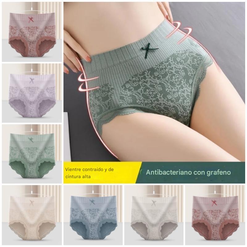 ✨🔥Oferta por tiempo limitado🔥Bragas de cintura alta antibacterianas que absorben la humedad para mujer