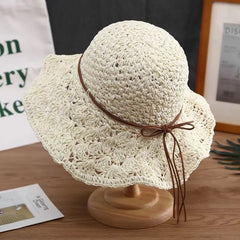 🎀🎀 50% DE DESCUENTO 👒 | Sombrero de paja con lazo retro – Plegable y transpirable para el verano