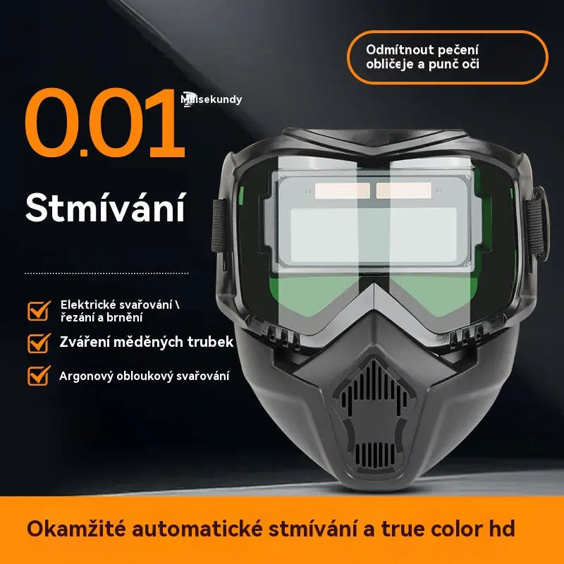 🔥😎Plně automatická svářečská kukla s ochrannou maskou pro svářeče s výměnou světla
