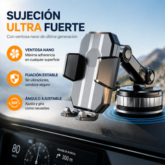 ✨🚗 Soporte para móvil de coche ventosa mejorada, brazo giratorio sin obstruir el parabrisas