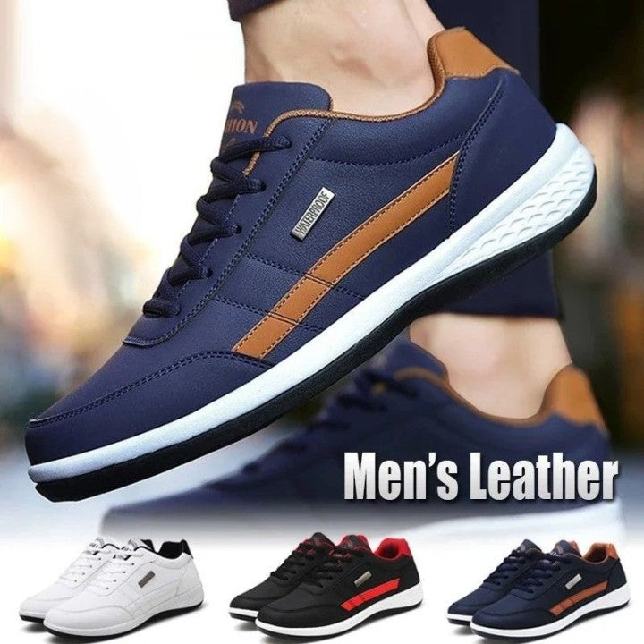 ✨【38-48】2025 nuevas zapatillas de deporte de cuero cómodas para hombre