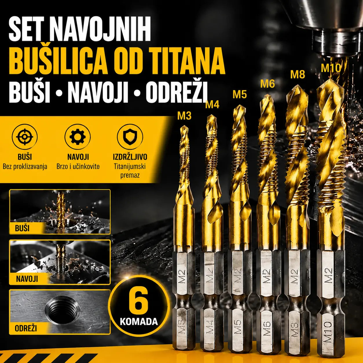 🔥【Kupite 6, dobijte 6 gratis (12 komada)】🧰🔩 Set višenamjenskih svrdla