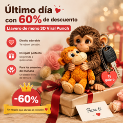 🏆🐵 Llavero de mono 3D Viral Punch 💕🎁Un regalo conmovedor para amantes de los animales, familiares, amigos y seres queridos.