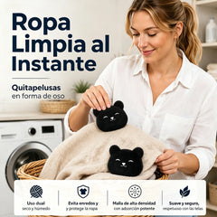 【10 piezas】🐻 Eliminador de Pelos de Mascotas para Lavadora – Diseño de Osito, Reutilizable, Antienredos y Uso en Seco y Húmedo 🧺✨