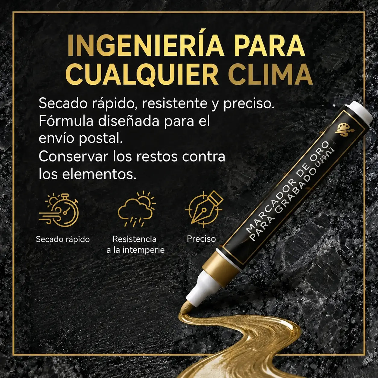 【Compra uno y llévate otro gratis】🖍️Bolígrafo impermeable y resistente a la decoloración para reparar y repintar inscripciones en losas de piedra.