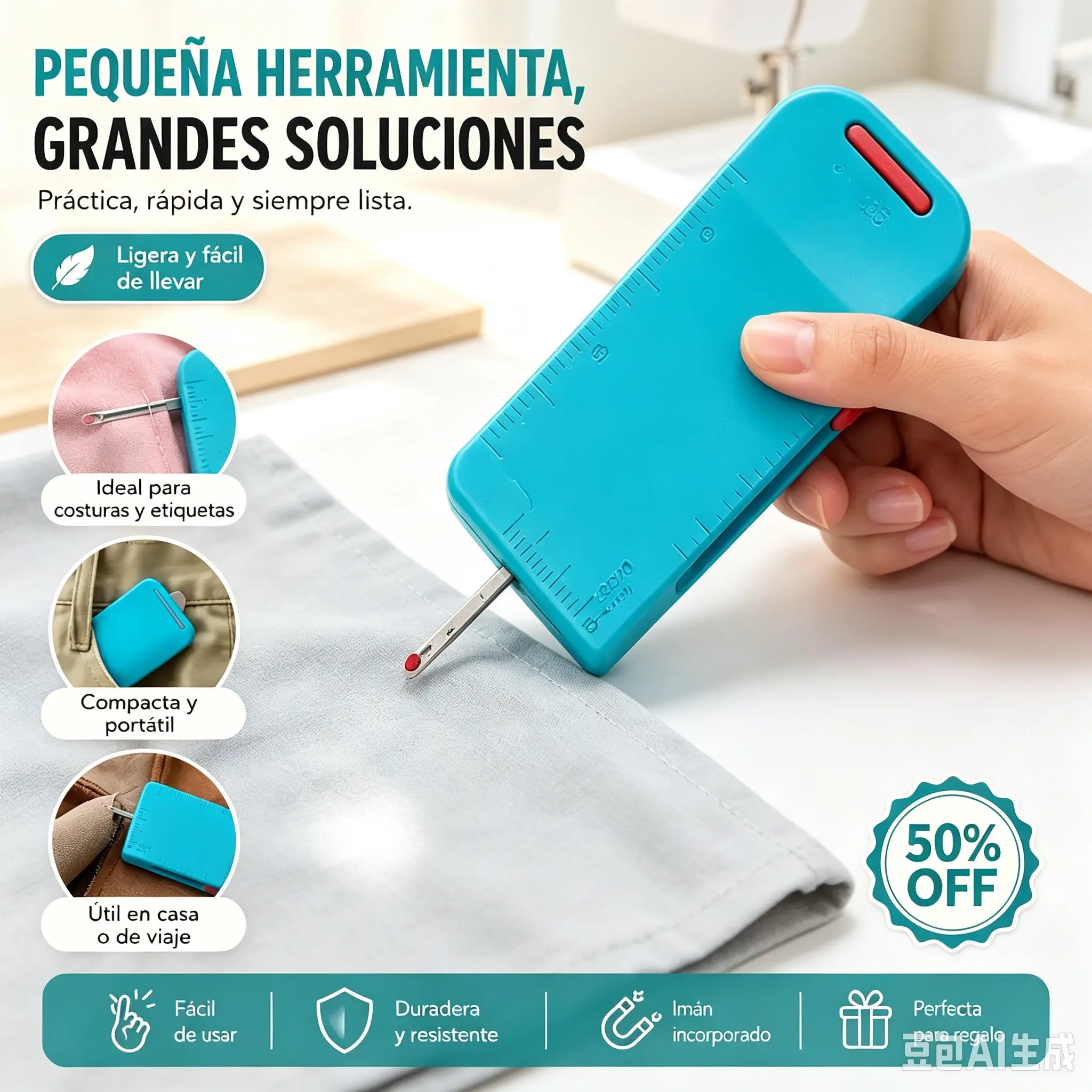 🧵 ✨ Guía de costura y descosedor – 3 en 1, preciso y portátil ✂️