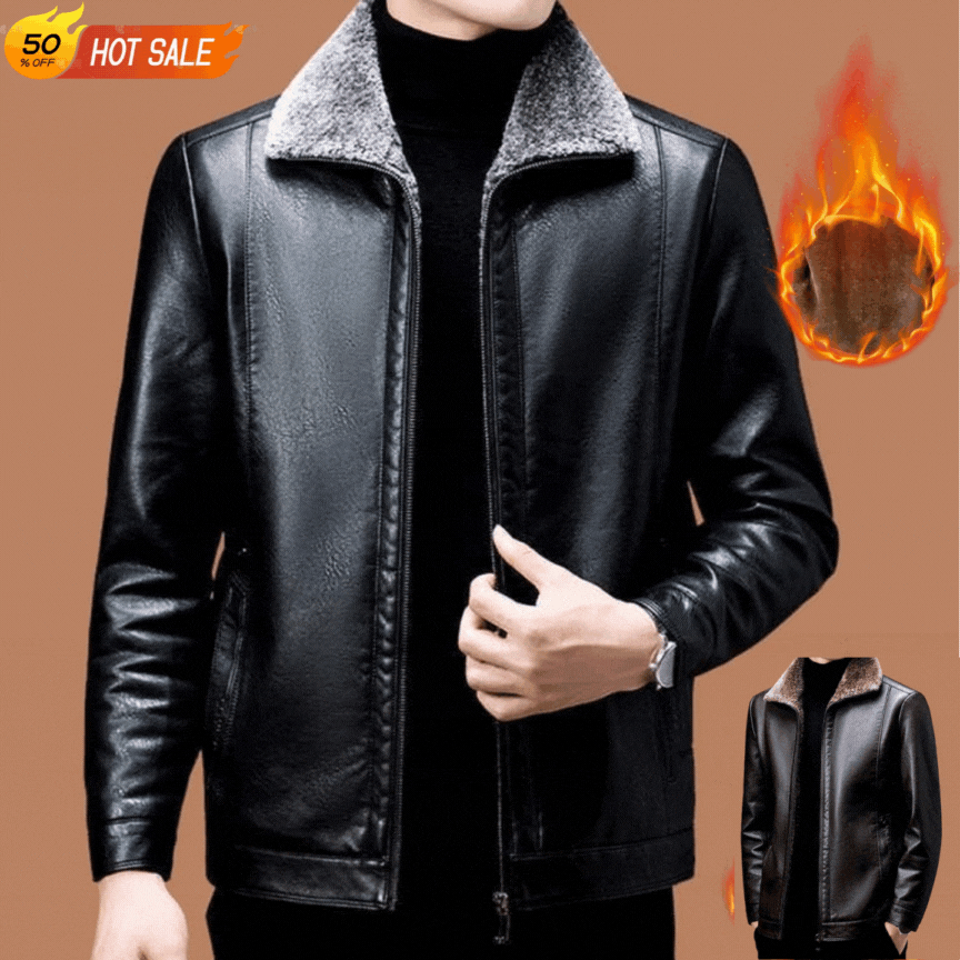 🔥【Oferta especial】🔥【M-3XL】🖤2025 Chaqueta de piel de oveja gruesa y suave de invierno para hombre, informal