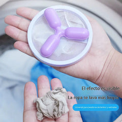 🌀6 piezas✨ Filtro Flotante para Lavadora – Atrapa Pelusas, Cabellos y Pelos de Mascota en Cada Lavado 🧺