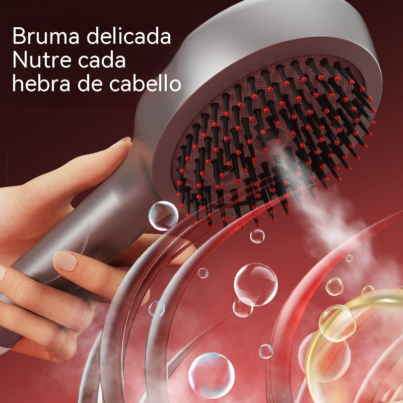 💆‍♀️Peine eléctrico de masaje con luz roja, peine para desenredar y alisar el cabello con aceite de masaje.