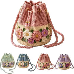 🌼 Bolso Cubo de Ganchillo Artesanal – Estilo Bohemio con Flores, Único y Atemporal 👜