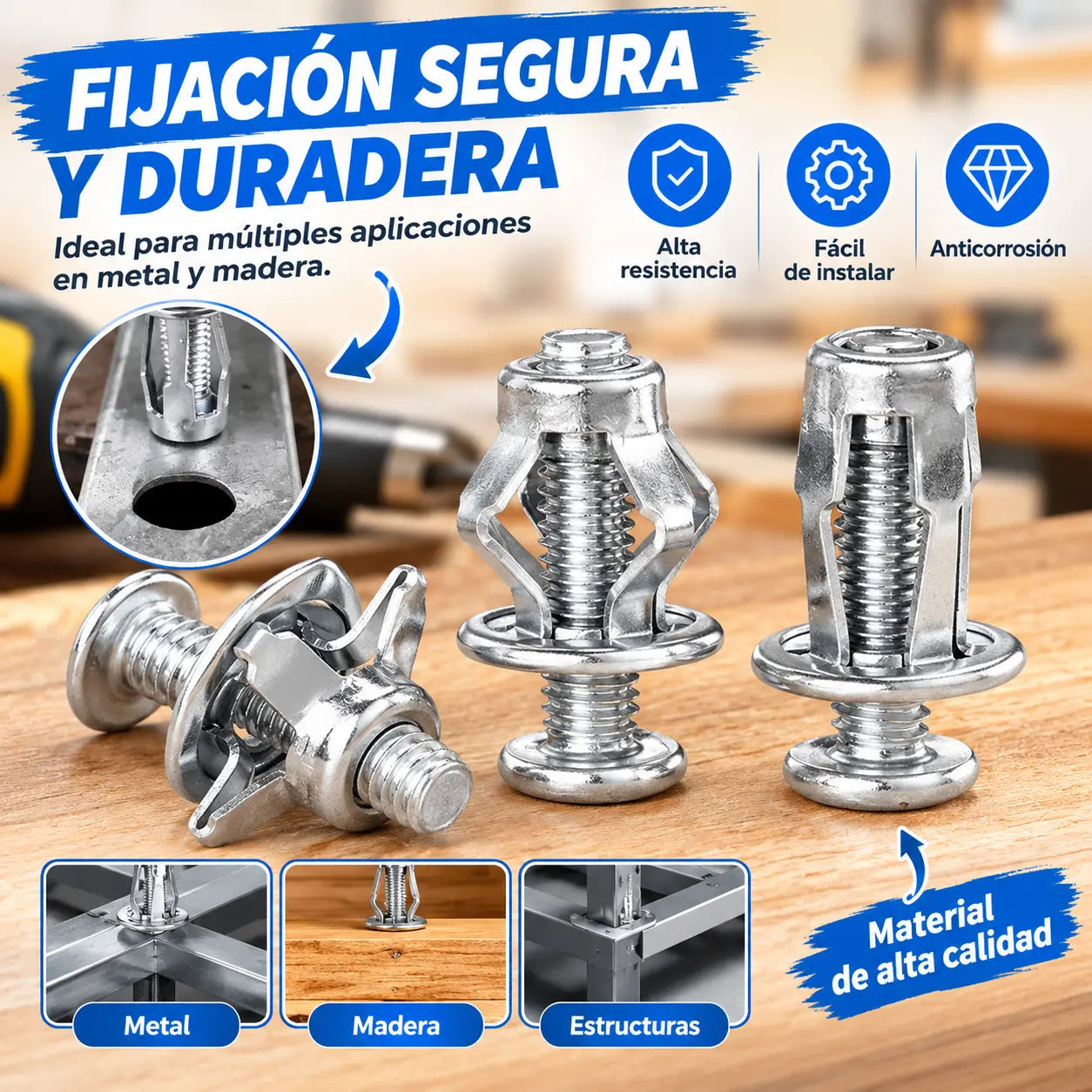 🔥50%OFF【100 piezas】Tuerca de tapa de tornillo de expansión M4M5M6 Tuerca de remache