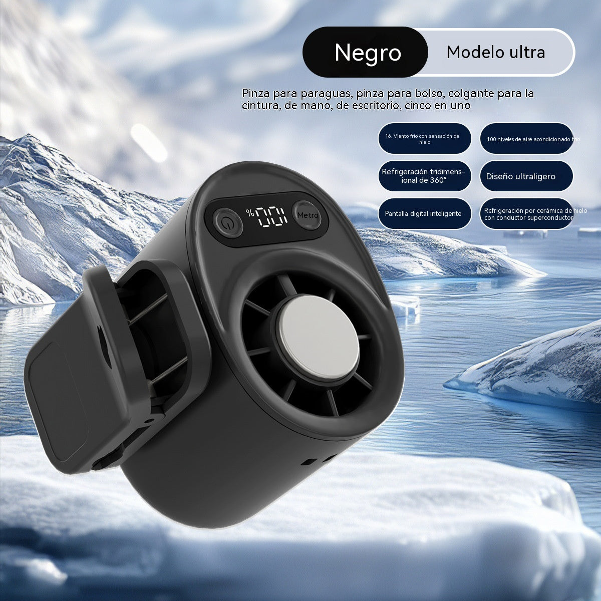 Ventilador de cintura multifuncional para refrigeración