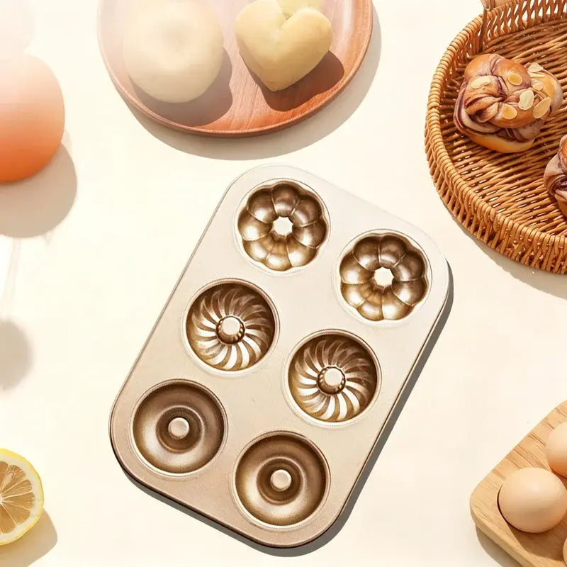 🧁🍰Molde para hornear de acero al carbono con revestimiento antiadherente 🍩 | Varias formas · Revestimiento antiadherente de grado alimenticio · Fácil de limpiar · Distribución uniforme del calor