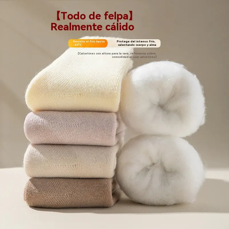 🏆【6 pares】🧦Calcetines de invierno antibolitas y de lana para mujer, calcetines de invierno que te mantienen abrigado