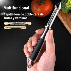 ✨【Compra 1 y llévate 1 gratis】✨🍴 Pelador de acero inoxidable multifuncional 5 en 1｜Pelar / Rallar / Abrir botellas / Quitar ojos de papa【2 unidades a 24 euros】