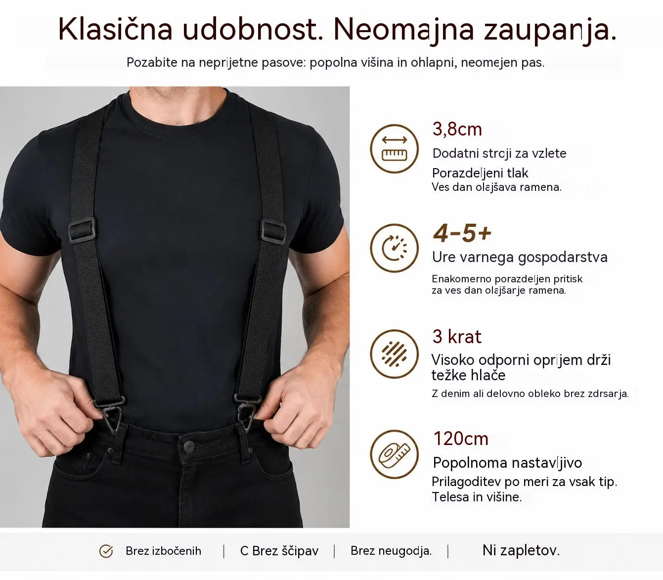 📢📢50% POPUST! 🧷Moški stezniki s prekrižanim hrbtom in sponkami🧷