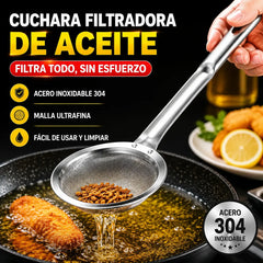 📢📢 ¡50% de descuento! 【Paquete de 3】⏰ Cuchara de filtro de acero inoxidable de malla fina 304