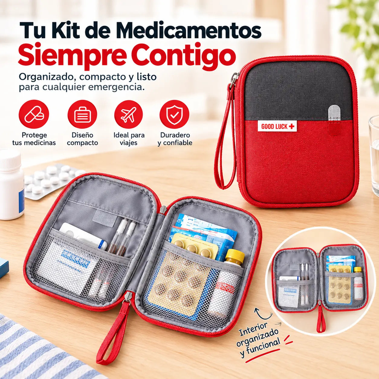【🔥2 piezas】 📢¡Descuento del 49% por tiempo limitado! Botiquín médico de viaje práctico con múltiples bolsillos para una fácil organización 📦