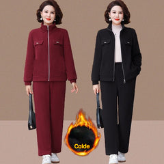 🔴💥【M-4XL】Traje casual de terciopelo para mujer con elementos atrevidos (chaqueta + pantalón)