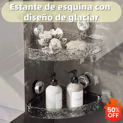🔥 Estante de esquina con diseño glaciar y ventosa al vacío 🔥