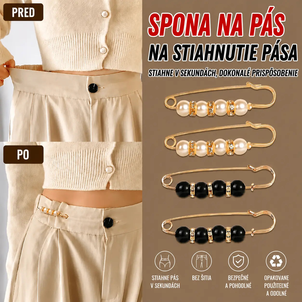 【13-dielna sada】Sada perlových brošní: možno použiť na ozdobenie kardigánov a šiat